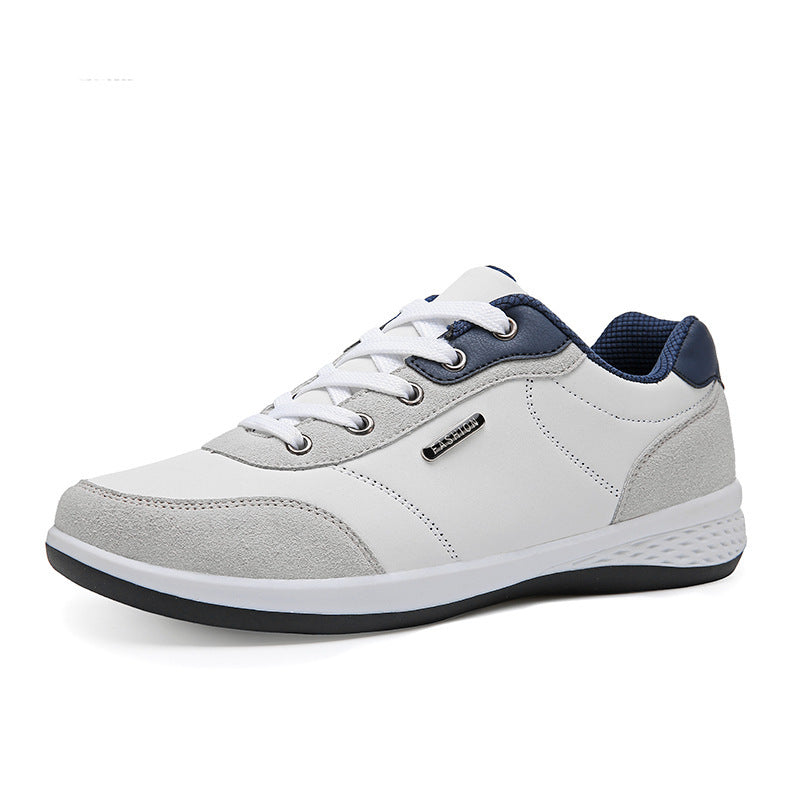 Men's Casual Sneakers - Lace Up Low Top with Stripe Detail