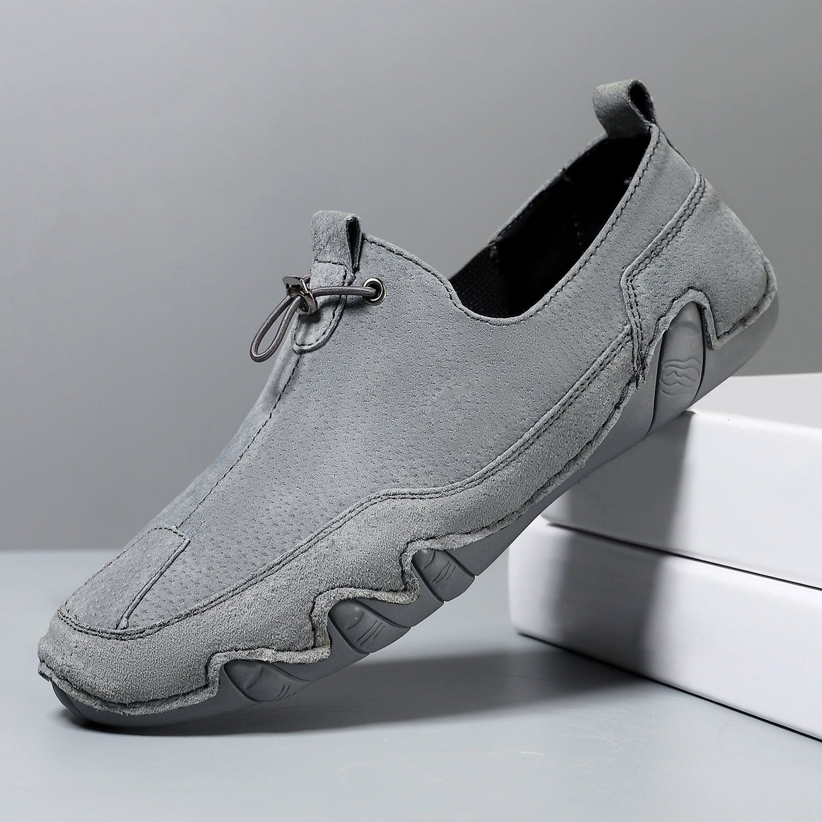 Men's Orthopedic Leather Single-Lace Low-Top Sneakers