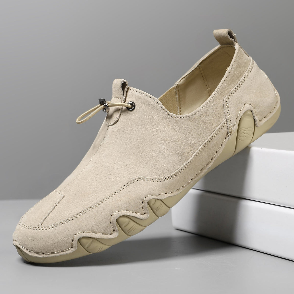 Men's Orthopedic Leather Single-Lace Low-Top Sneakers