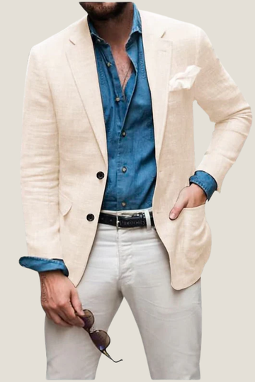 Men's Single Breasted Notch Lapel Jacket - Smart Casual Blazer