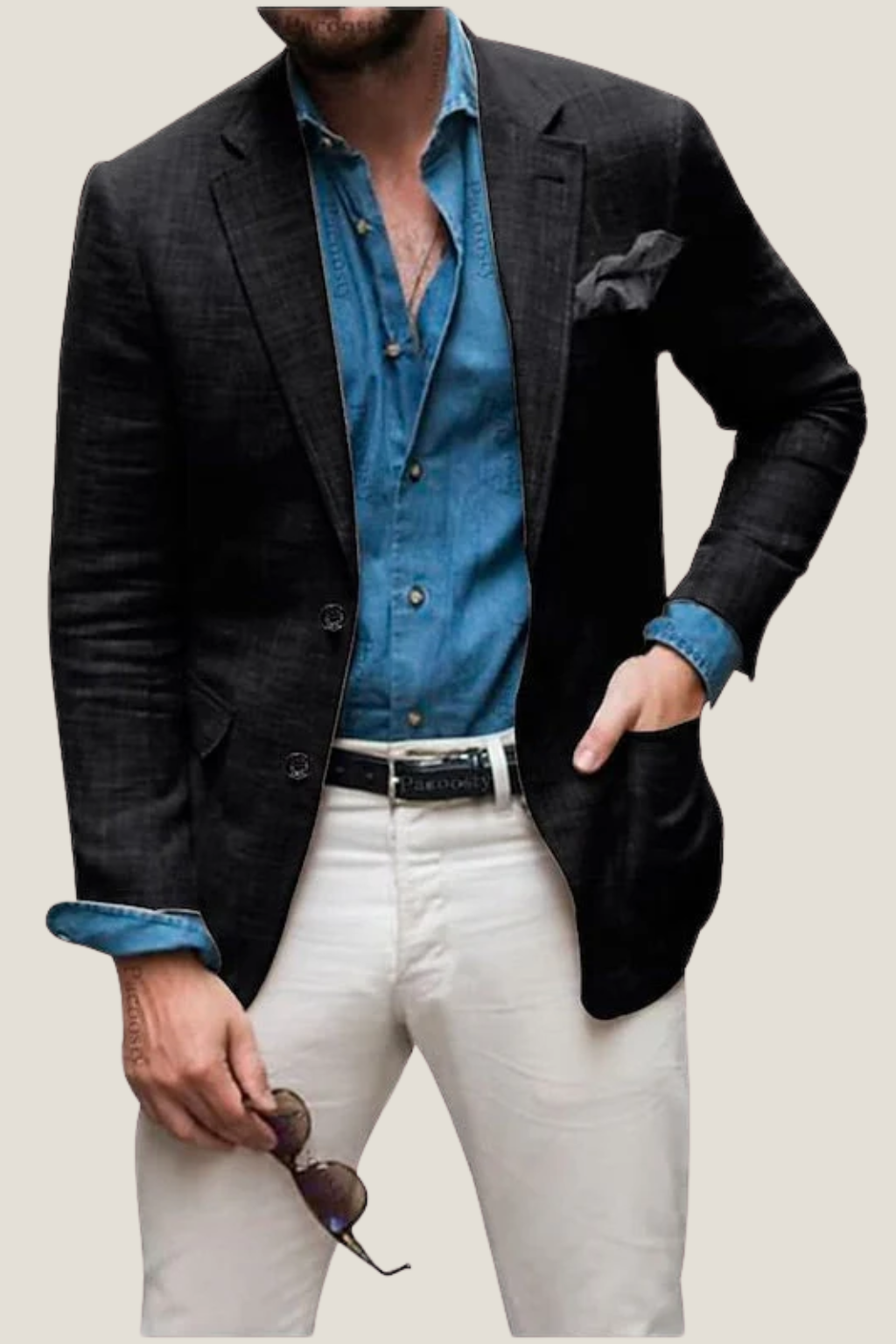 Men's Single Breasted Notch Lapel Jacket - Smart Casual Blazer