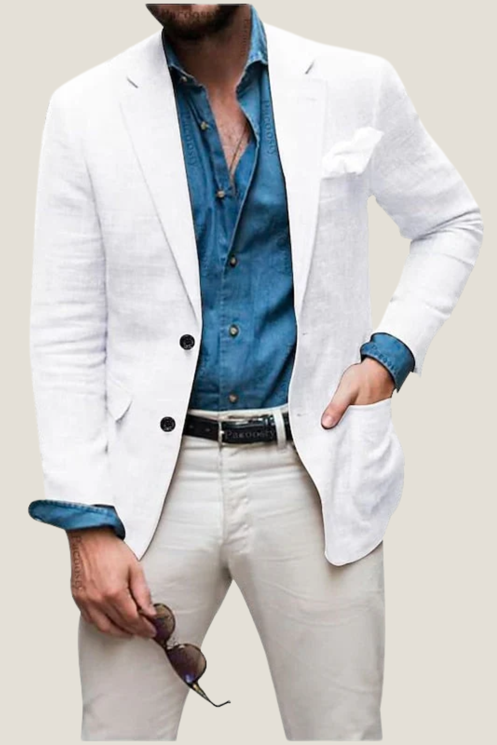 Men's Single Breasted Notch Lapel Jacket - Smart Casual Blazer