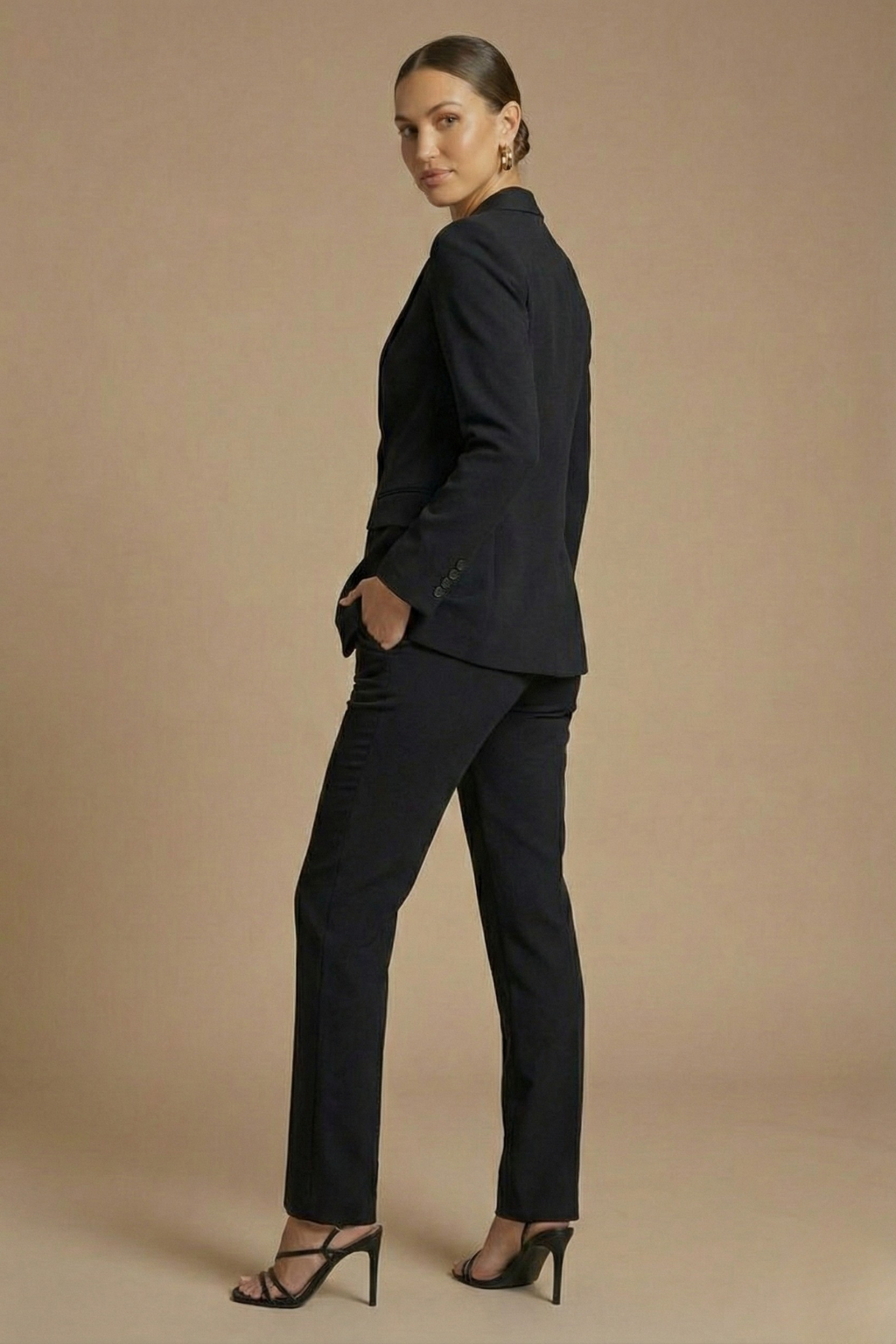 Women's Tailored Blazer & Wide-Leg Pants Two Piece Set
