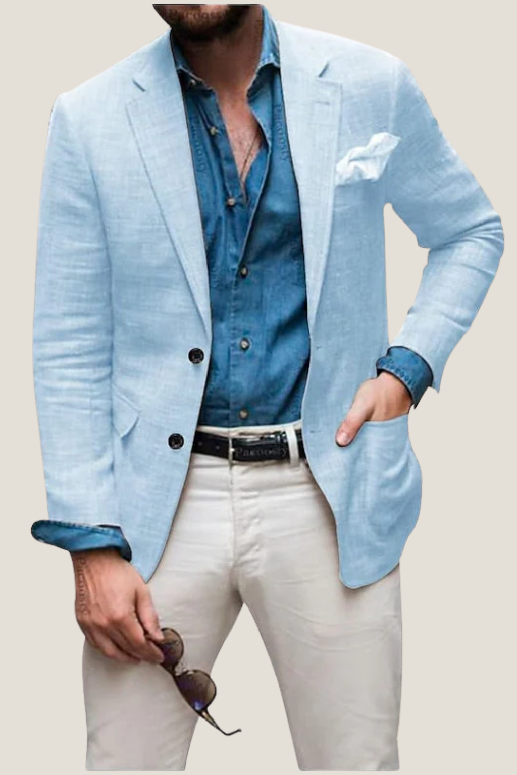 Men's Single Breasted Notch Lapel Jacket - Smart Casual Blazer