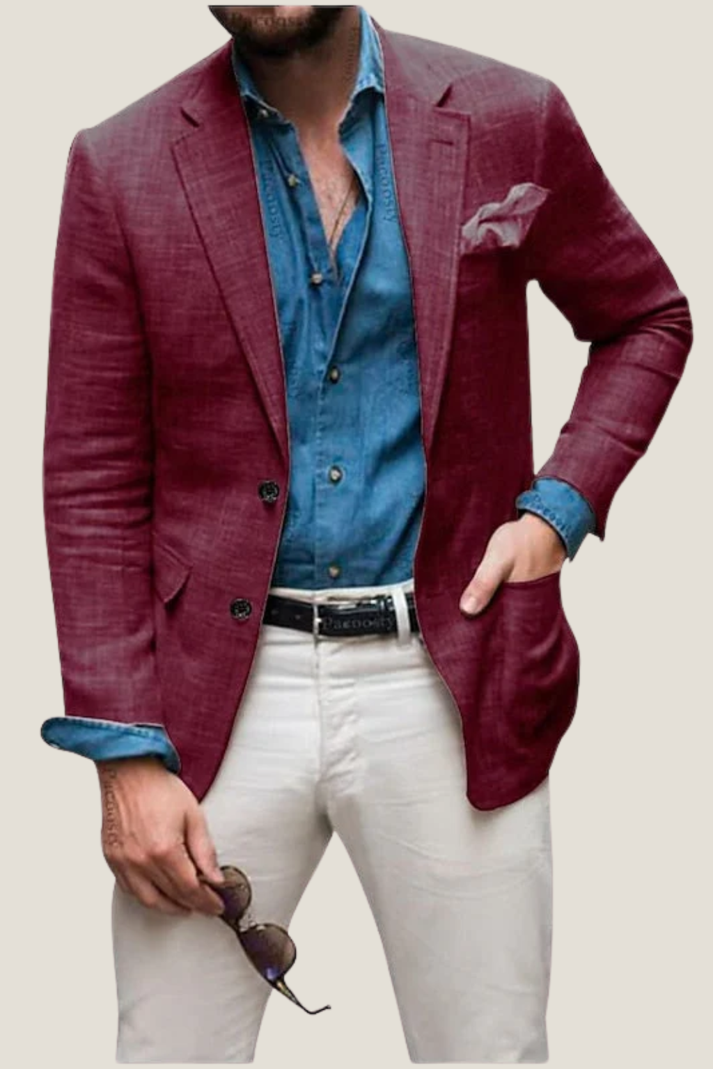 Men's Single Breasted Notch Lapel Jacket - Smart Casual Blazer