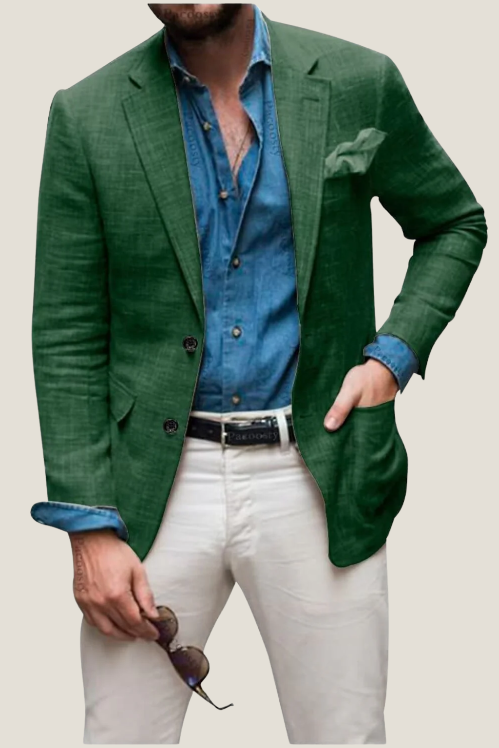 Men's Single Breasted Notch Lapel Jacket - Smart Casual Blazer
