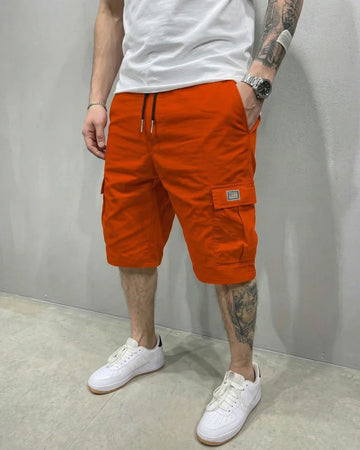 Men's Drawstring Waist Cargo Shorts - Above Knee Length