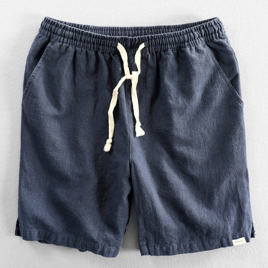 Men's Elastic Waist Drawstring Shorts - Side Pockets