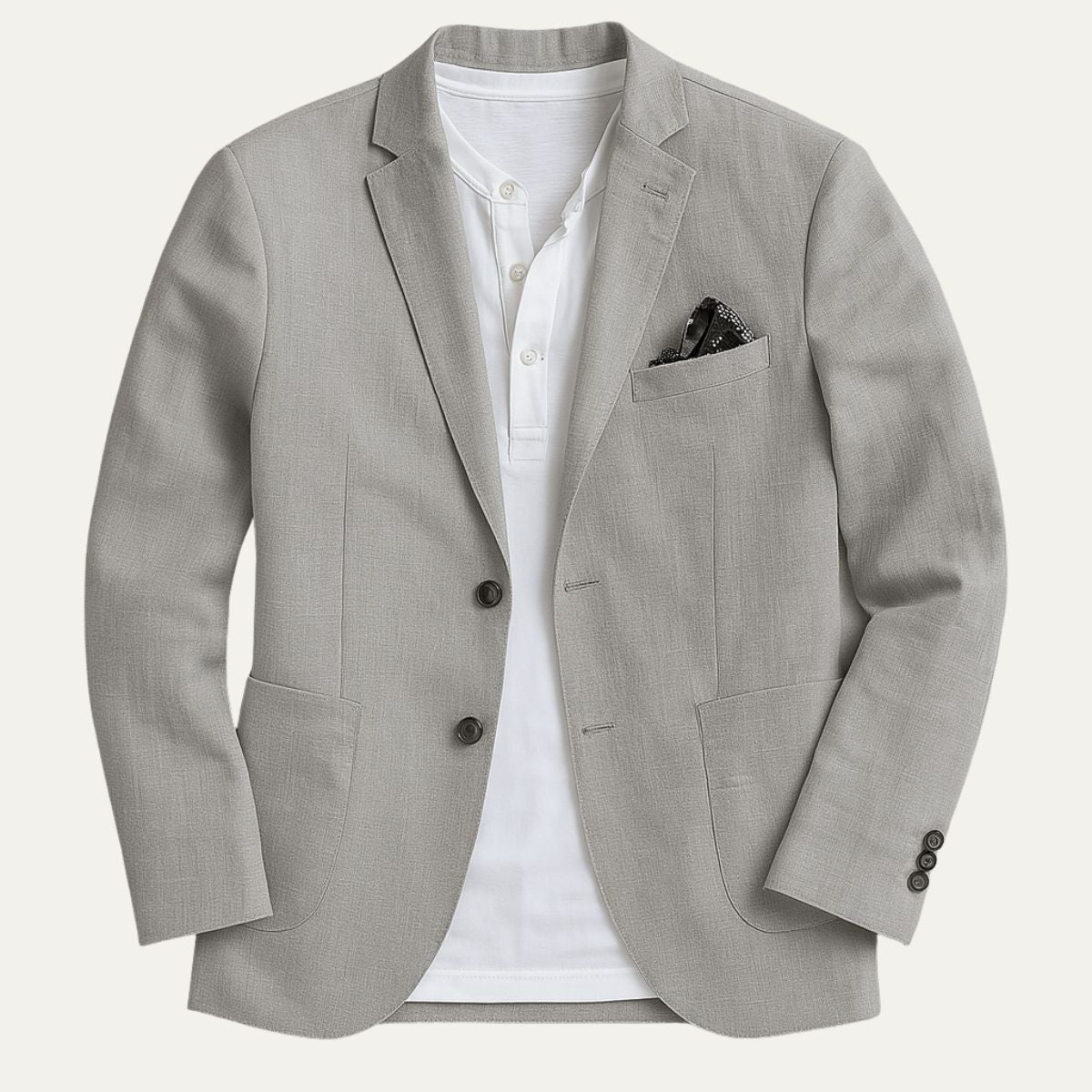 Men's Slim Fit Blazer with Notch Lapel and Chest Pocket