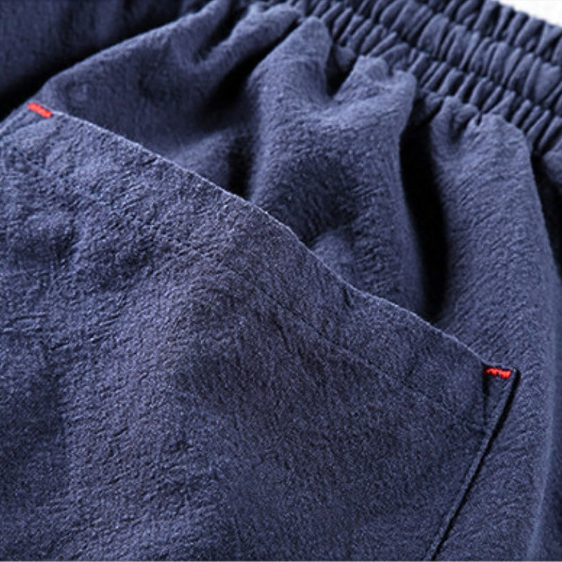 Men's Elastic Waist Drawstring Shorts - Side Pockets