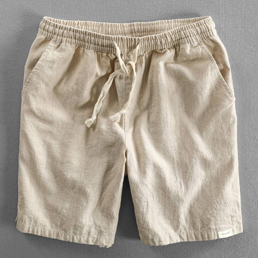 Men's Elastic Waist Drawstring Shorts - Side Pockets