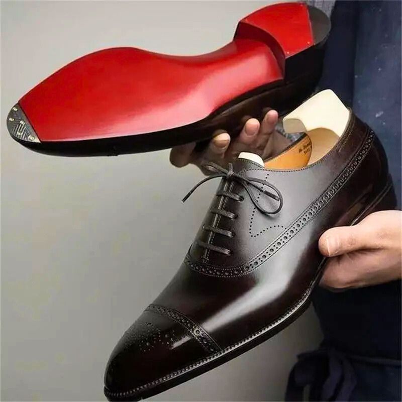 Men’s Classic Oxford Dress Shoes – Cap Toe Lace-Up Formal Shoes