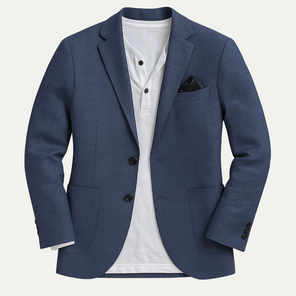 Men's Slim Fit Blazer with Notch Lapel and Chest Pocket