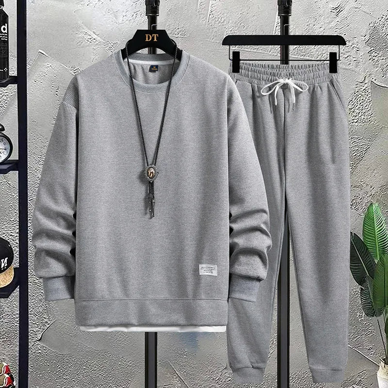 Men's Two Piece Set - Crew Neck Jumper and Jogger Pants