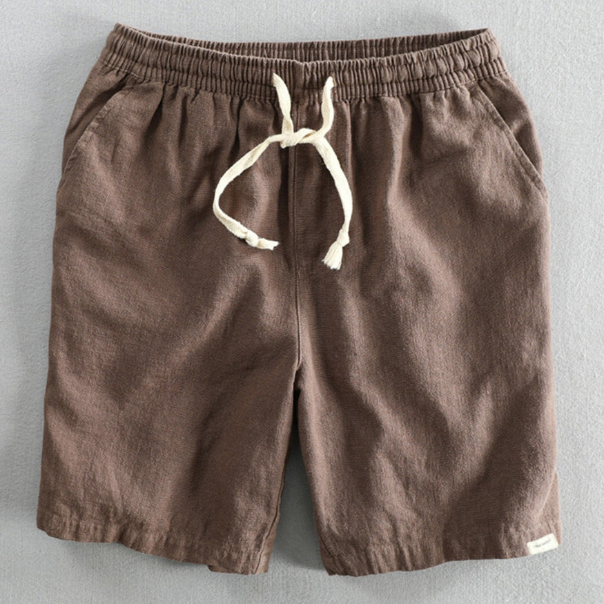Men's Elastic Waist Drawstring Shorts - Side Pockets