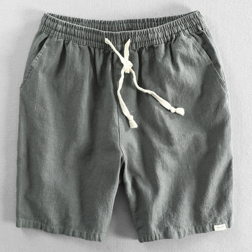 Men's Elastic Waist Drawstring Shorts - Side Pockets
