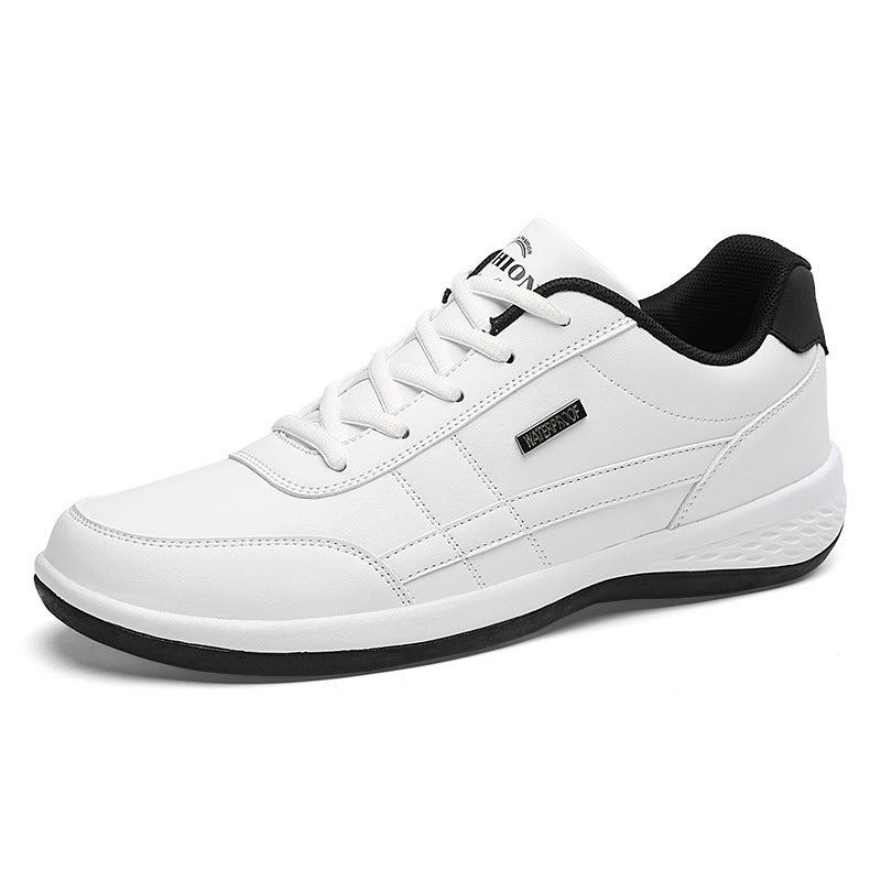 Men's Casual Sneakers - Lace Up Low Top with Stripe Detail