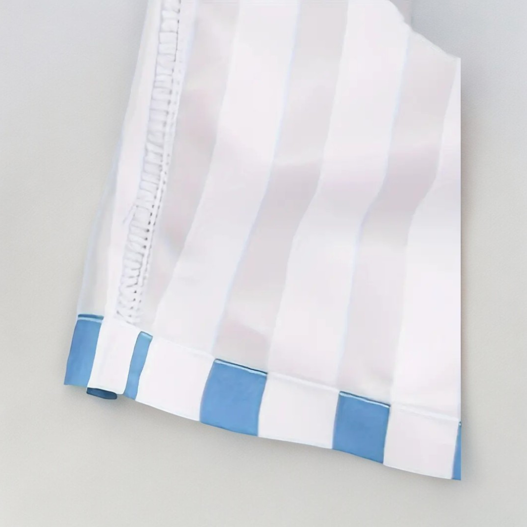 Men's Striped Swim Shorts - Drawstring Waist - Mesh Lined
