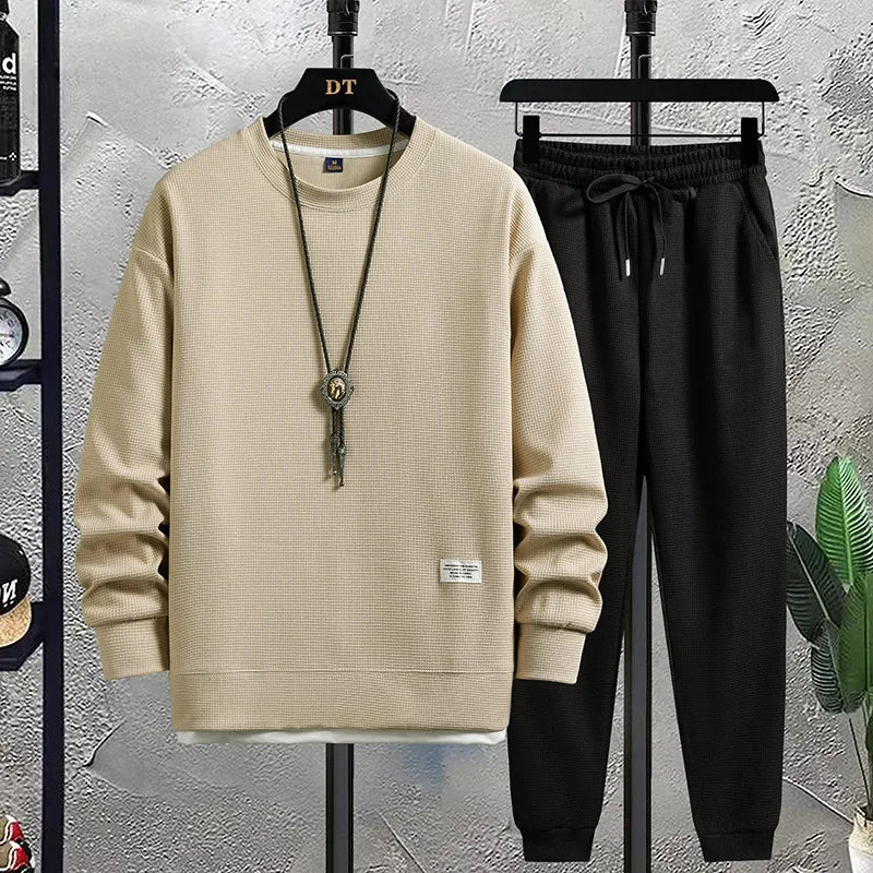 Men's Two Piece Set - Crew Neck Jumper and Jogger Pants