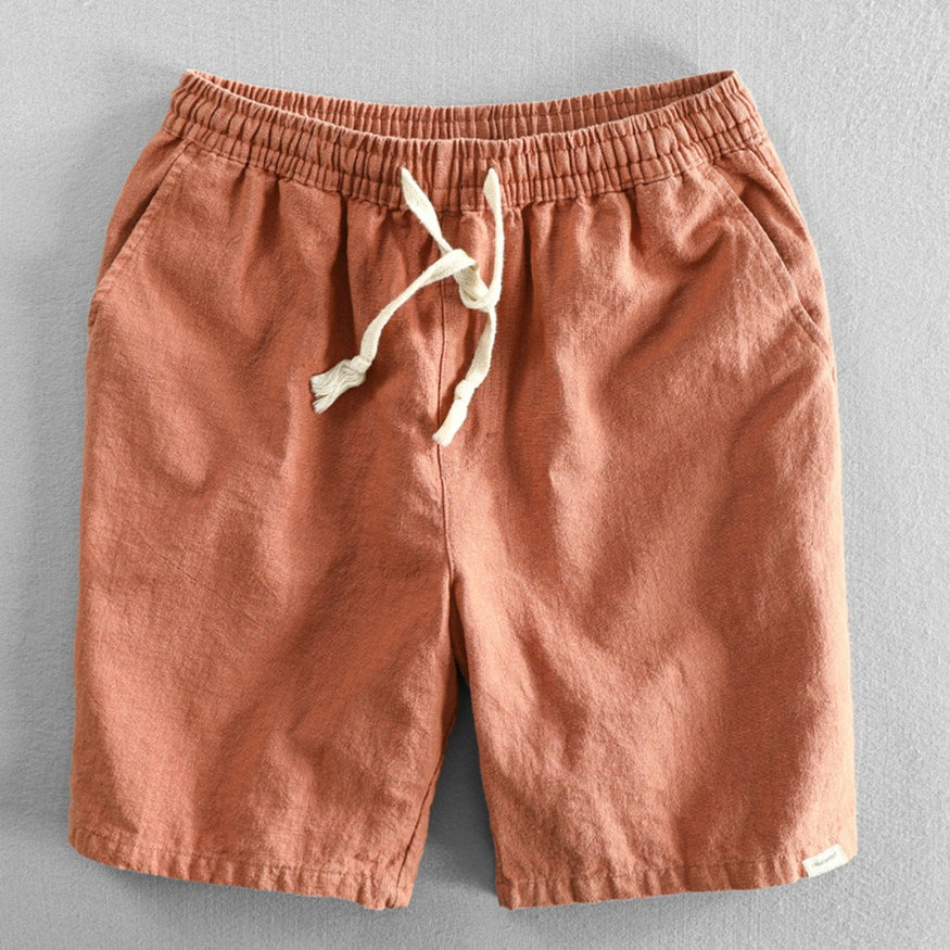 Men's Elastic Waist Drawstring Shorts - Side Pockets