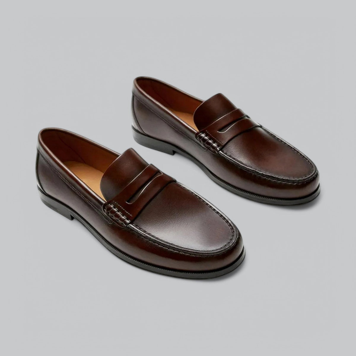 Men’s Leather Penny Loafers – Classic Slip-On Formal Shoes
