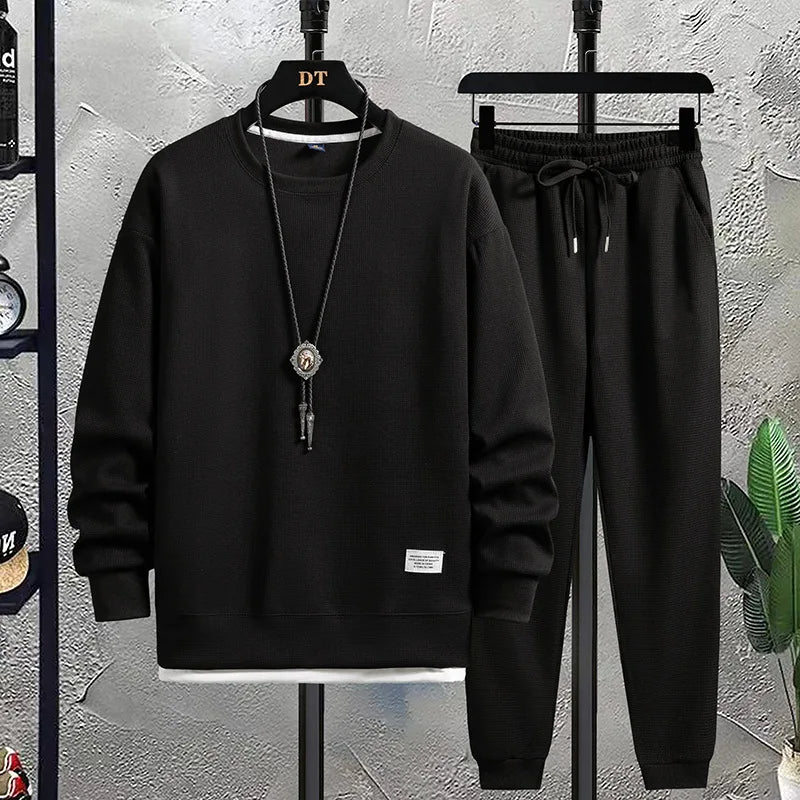 Men's Two Piece Set - Crew Neck Jumper and Jogger Pants