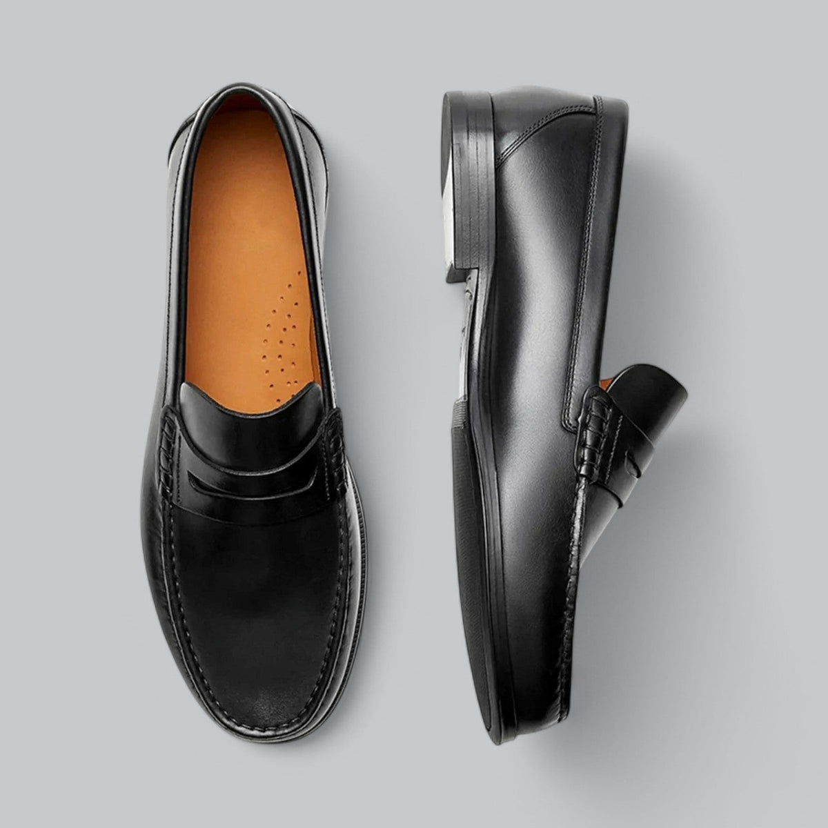 Men’s Leather Penny Loafers – Classic Slip-On Formal Shoes