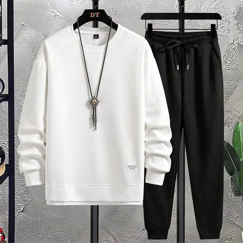Men's Two Piece Set - Crew Neck Jumper and Jogger Pants