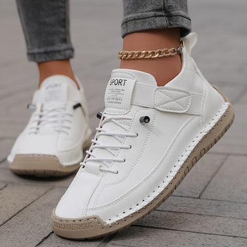 Men's Casual Shoes - Lace-Up - Contrast Stitch - Elastic Side Panel - Padded Collar