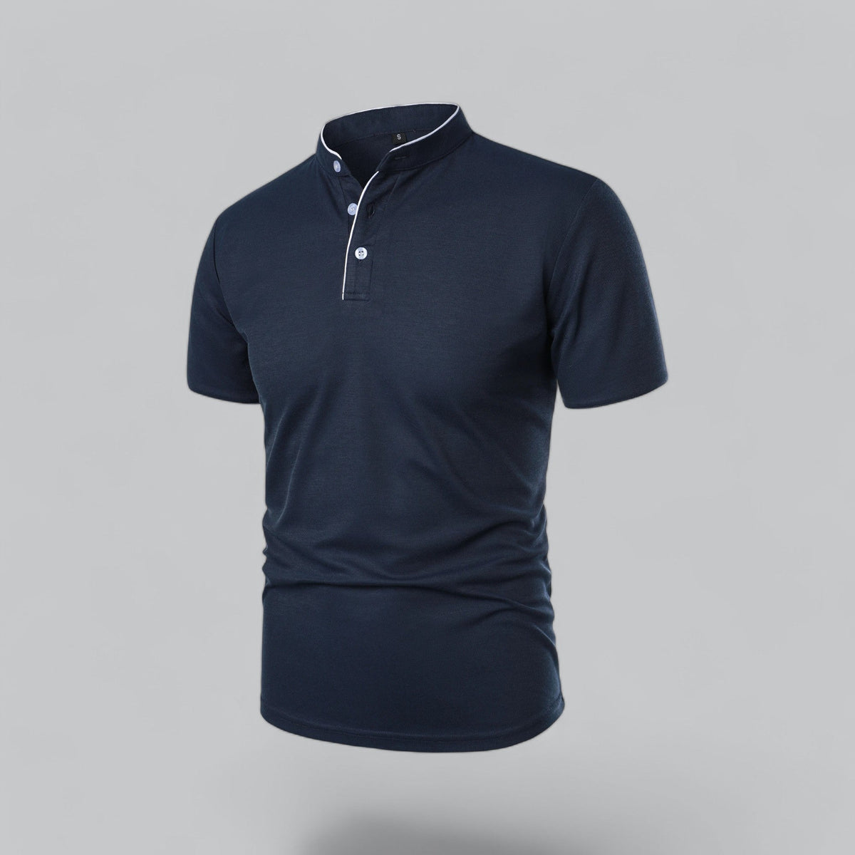 Men's Polo Shirt - Stand Collar Short Sleeve Contrast Trim