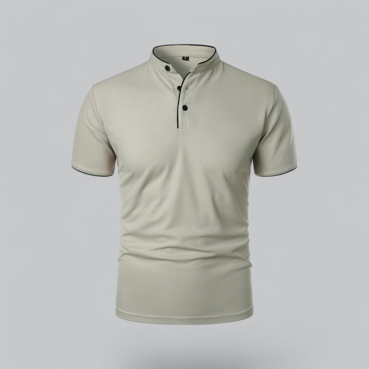 Men's Polo Shirt - Stand Collar Short Sleeve Contrast Trim