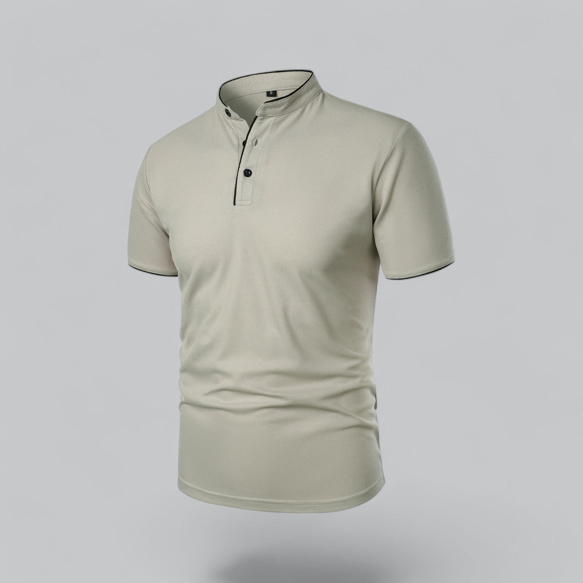 Men's Polo Shirt - Stand Collar Short Sleeve Contrast Trim