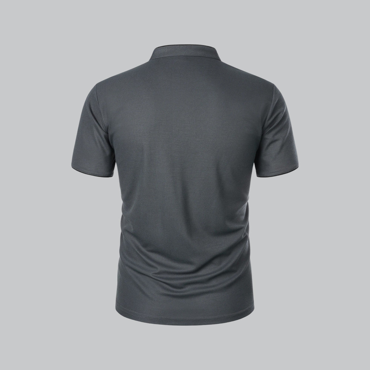 Men's Polo Shirt - Stand Collar Short Sleeve Contrast Trim