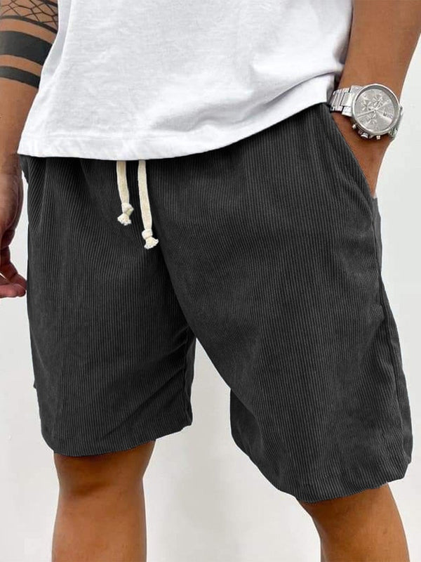 Men's Corduroy Shorts - Elasticated Drawstring Waist