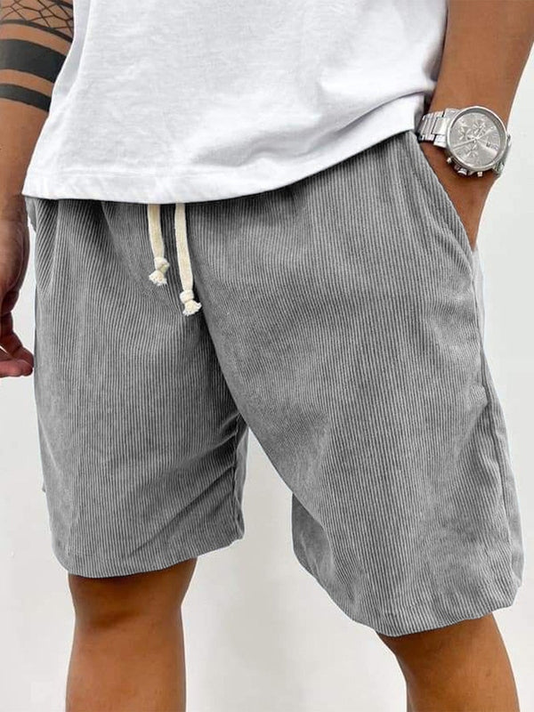 Men's Corduroy Shorts - Elasticated Drawstring Waist
