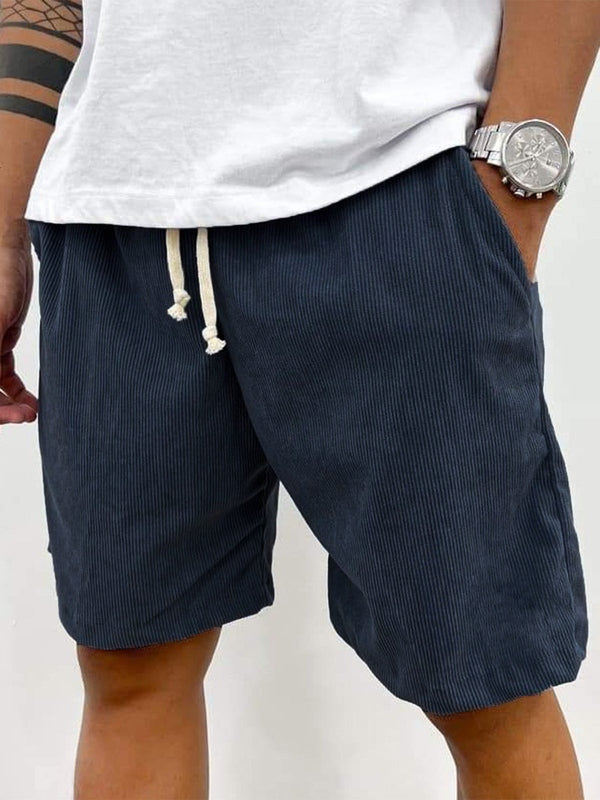 Men's Corduroy Shorts - Elasticated Drawstring Waist