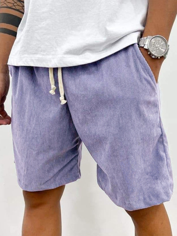 Men's Corduroy Shorts - Elasticated Drawstring Waist