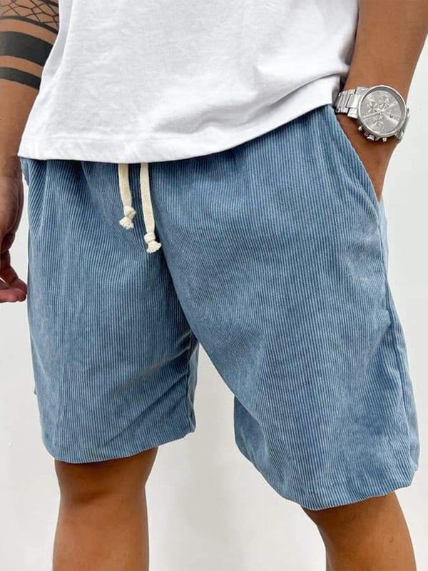 Men's Corduroy Shorts - Elasticated Drawstring Waist