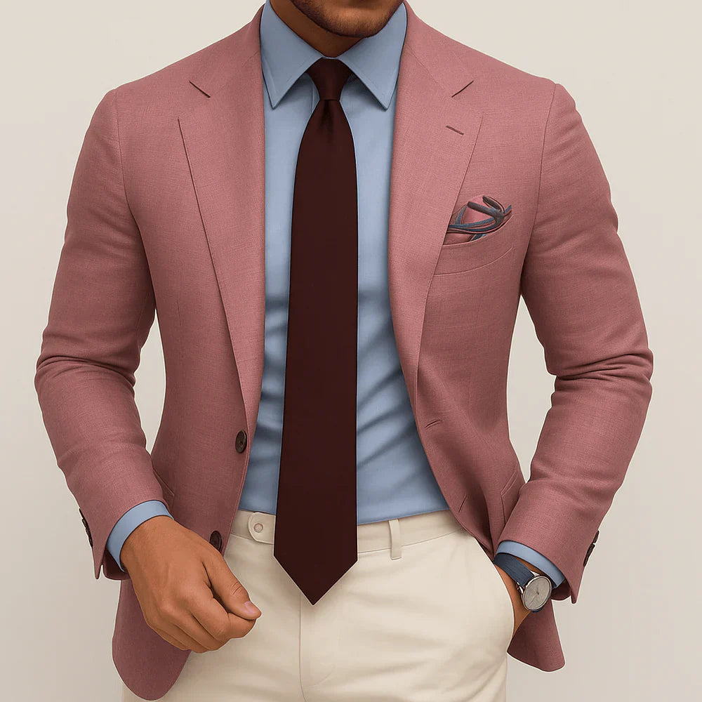 Men’s Checked Suit Blazer for Business and Events