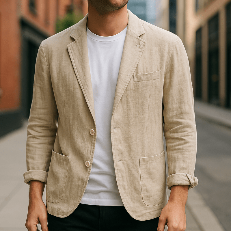 Men’s Linen Blazer – Lightweight Tailored Jacket for Smart Casual and Formal Wear