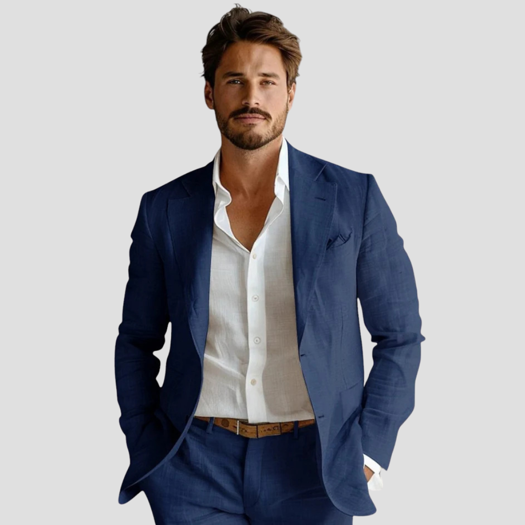 Men's Blazer - Notch Lapel Single-Breasted Chest Pocket