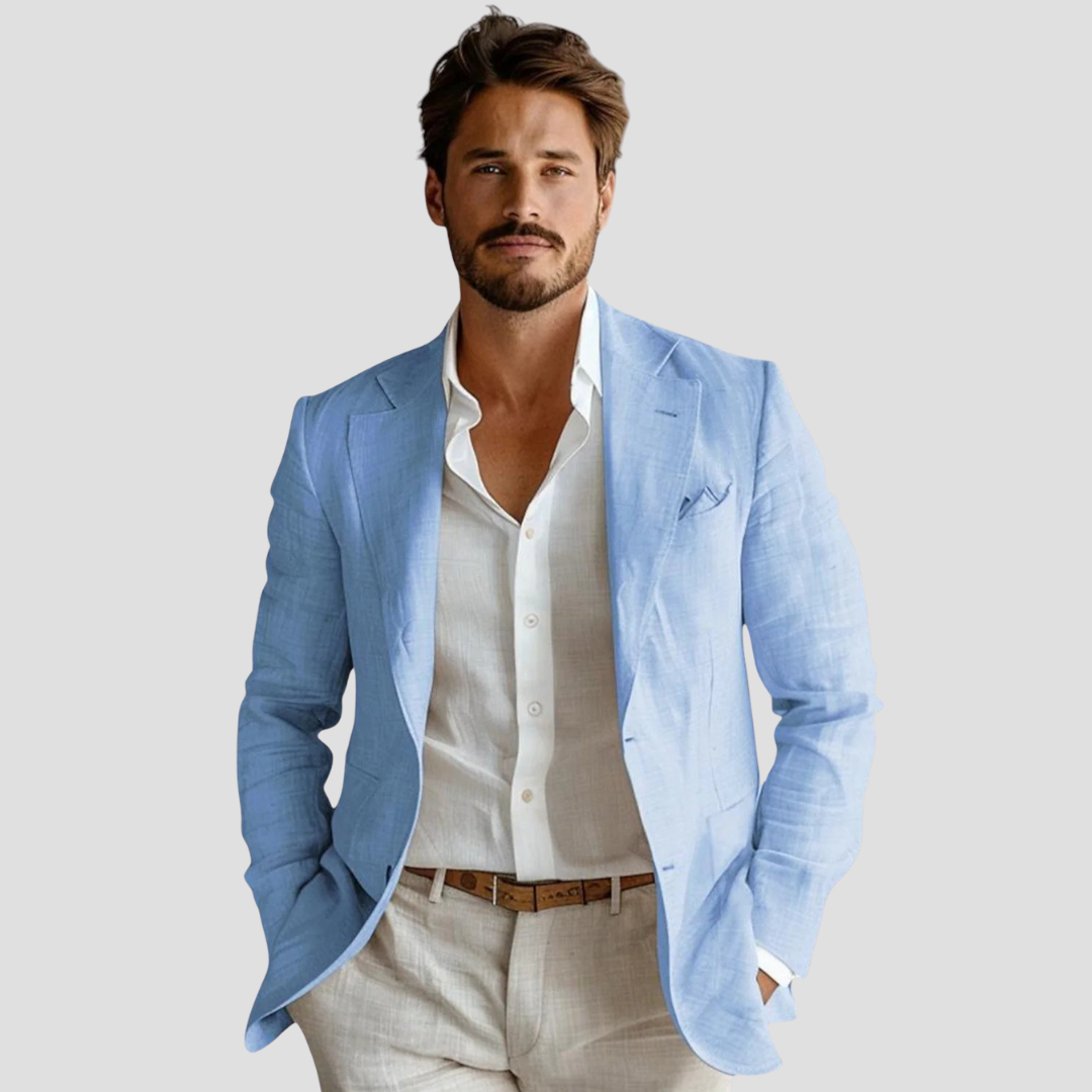 Men's Blazer - Notch Lapel Single-Breasted Chest Pocket