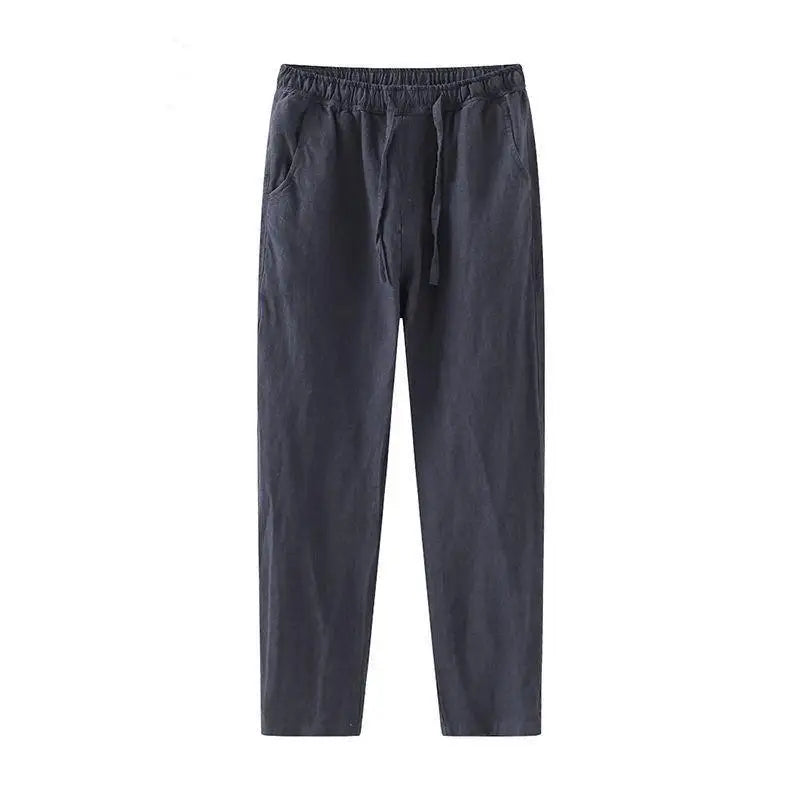 Men’s Relaxed Fit Trousers – Elastic Waist – Drawstring Closure – Straight Leg