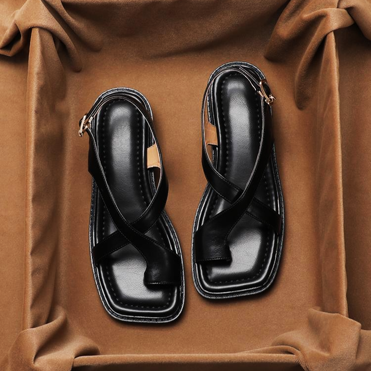 Women's Cross Strap Slingback Sandals - Buckle Closure