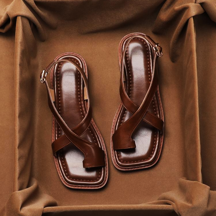 Women's Cross Strap Slingback Sandals - Buckle Closure