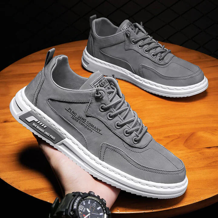 Men's Orthopedic Lace-Up Low-Top Sneakers - Stitched Detail
