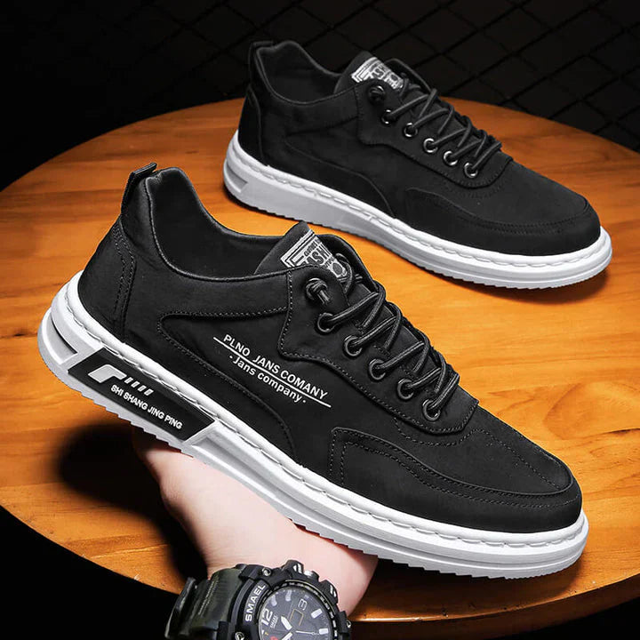 Men's Orthopedic Lace-Up Low-Top Sneakers - Stitched Detail