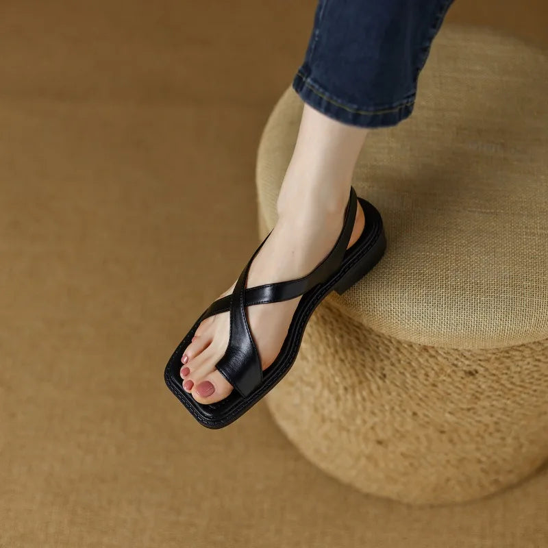 Women's Cross Strap Slingback Sandals - Buckle Closure
