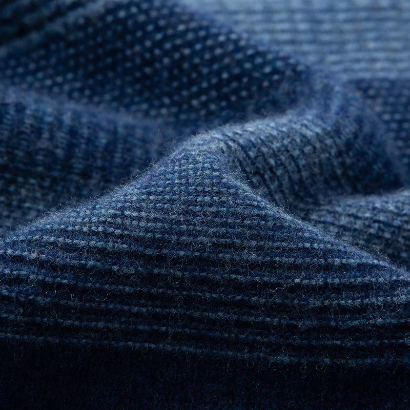 Men's Knit Jumper - Crew Neck Long Sleeve Stripe Pattern