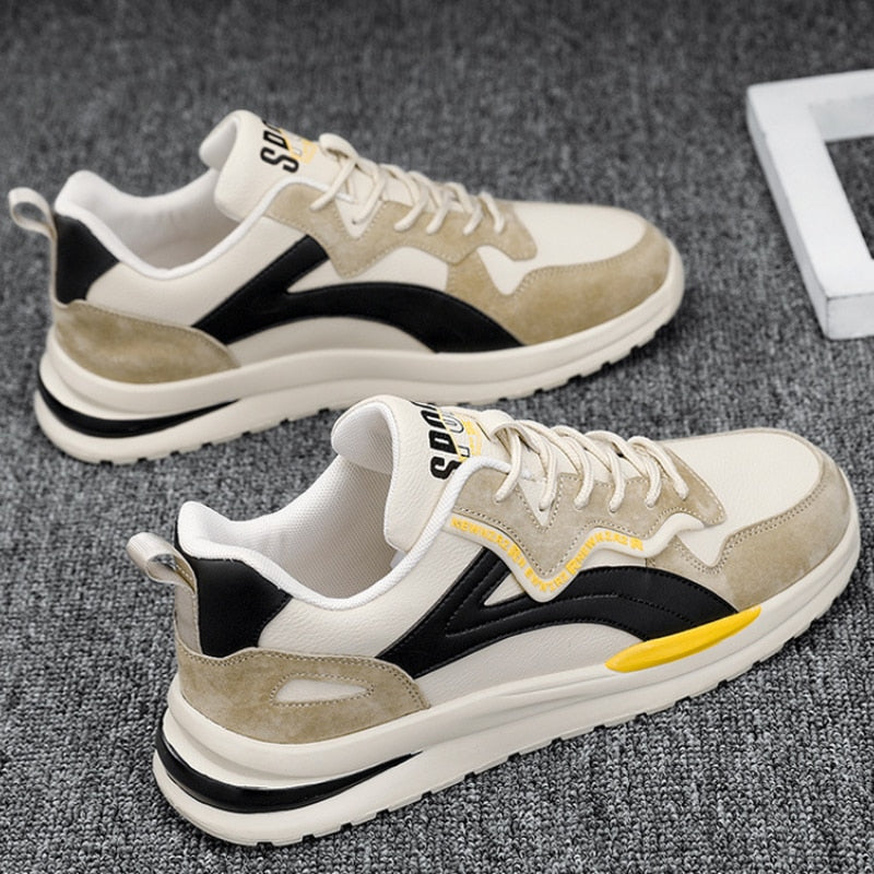 Men's Sneakers - Lace Up Colour Block - Chunky Sole Casual Shoe